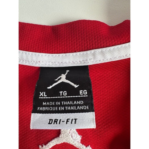 Jordan Team Bibby Men's XL Red Dri-FIT Basketball Jersey Shirt Short Sleeve #6 - Picture 5 of 14